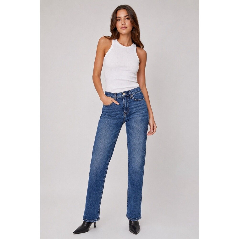 FRAME Le High Straight Jeans Size 25 Bestia Wash High Rise Stretch Denim Casual
